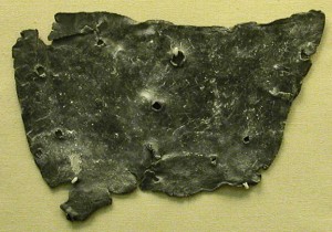 Curse Tablet from Londinium++Early 1st century CE. British Museum. Photo credit: Ann Ravia, 2006. VRoma.