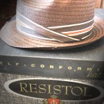 Vintage brown straw, probably from late 1960s.